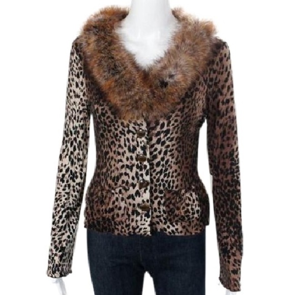 Anthropologie Ann Ferriday fur collar knit sweater - Picture 1 of 6